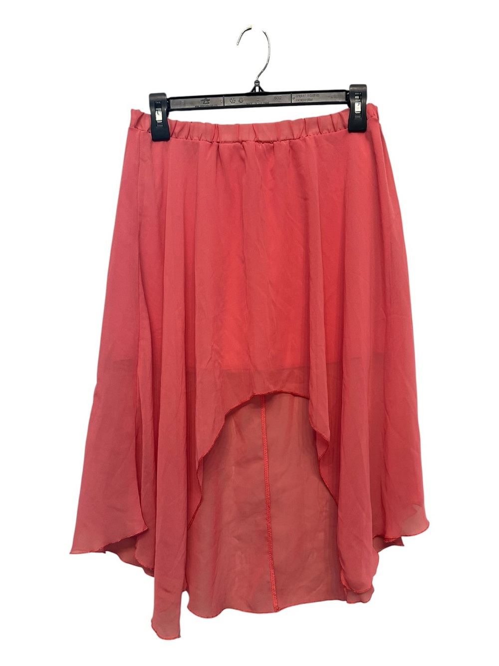 Vintage Y2K Chiffon Fairycore Coral High-Low Flow Skirt Size Large